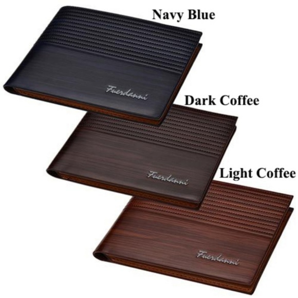 Men's Assorted Colors Vegan Leather Bi-Fold Wallet - Picture 2 of 8